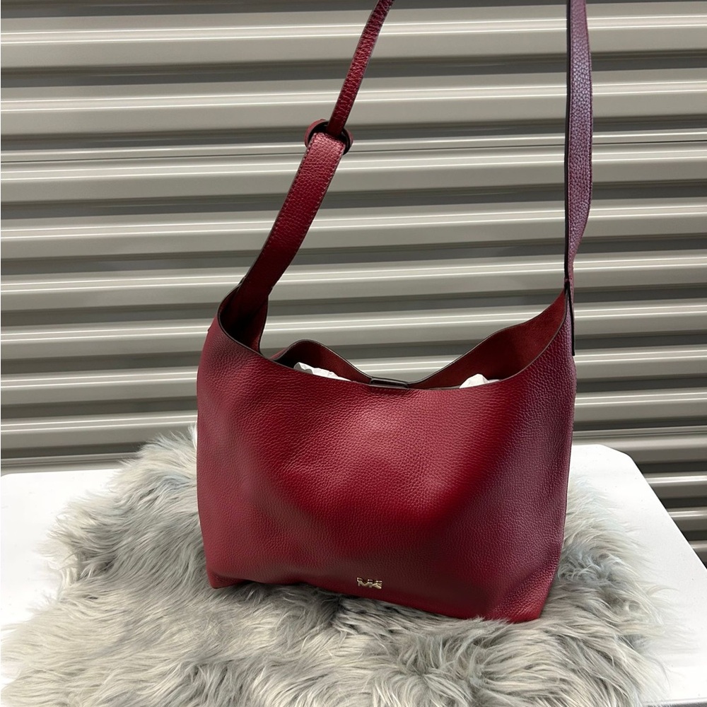 Michael Kors Junie Medium Hobo- Deep Red - Picture 3 of 9